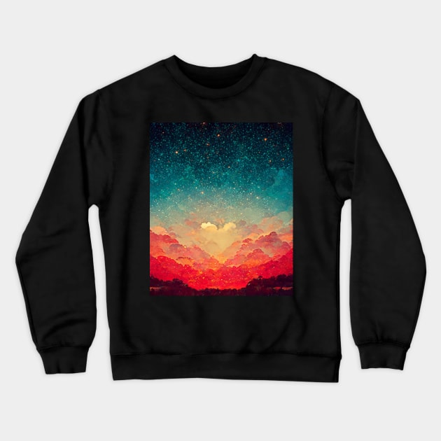 The Starry Ombre Crewneck Sweatshirt by Cakeboard Designs